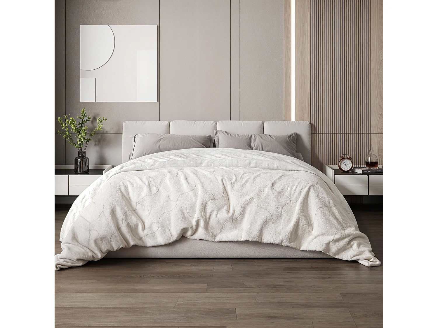 The White Stone Decke aus Kohlefaser | Weiche Decke für Sofa | Doppelseitige Antistress-Decke | Samtige Kuscheldecke
