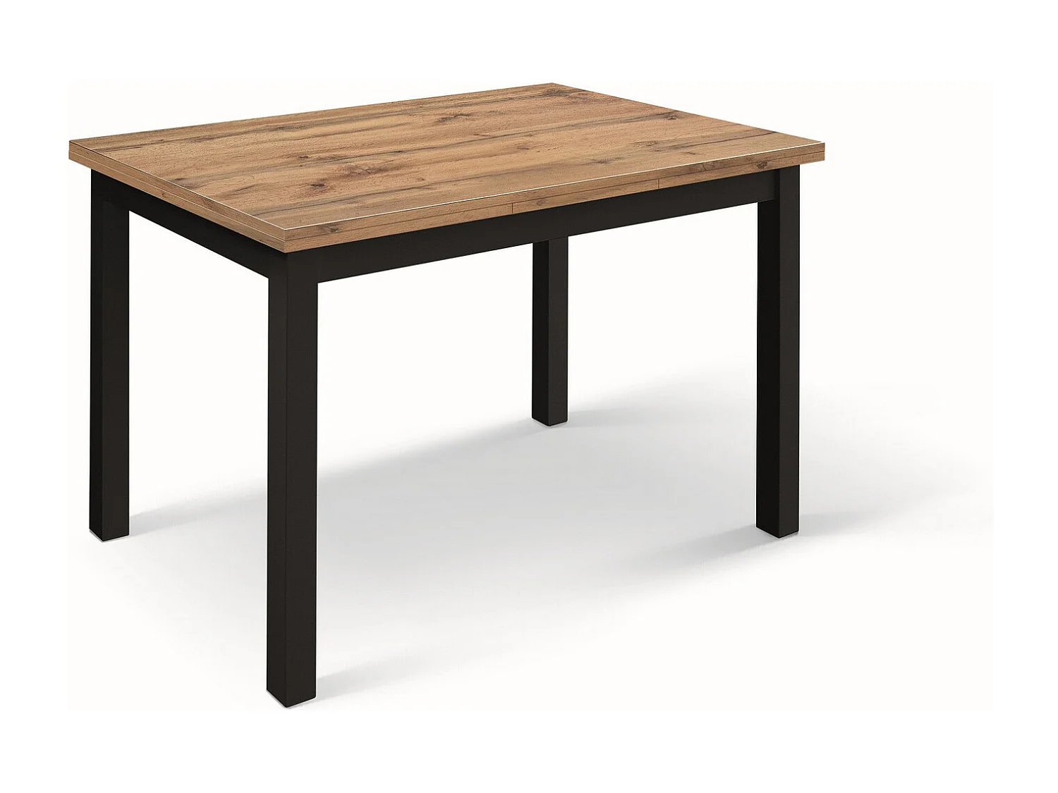 Holztisch in Eichenoptik, Beine anthrazit, 110x70-190x70cm