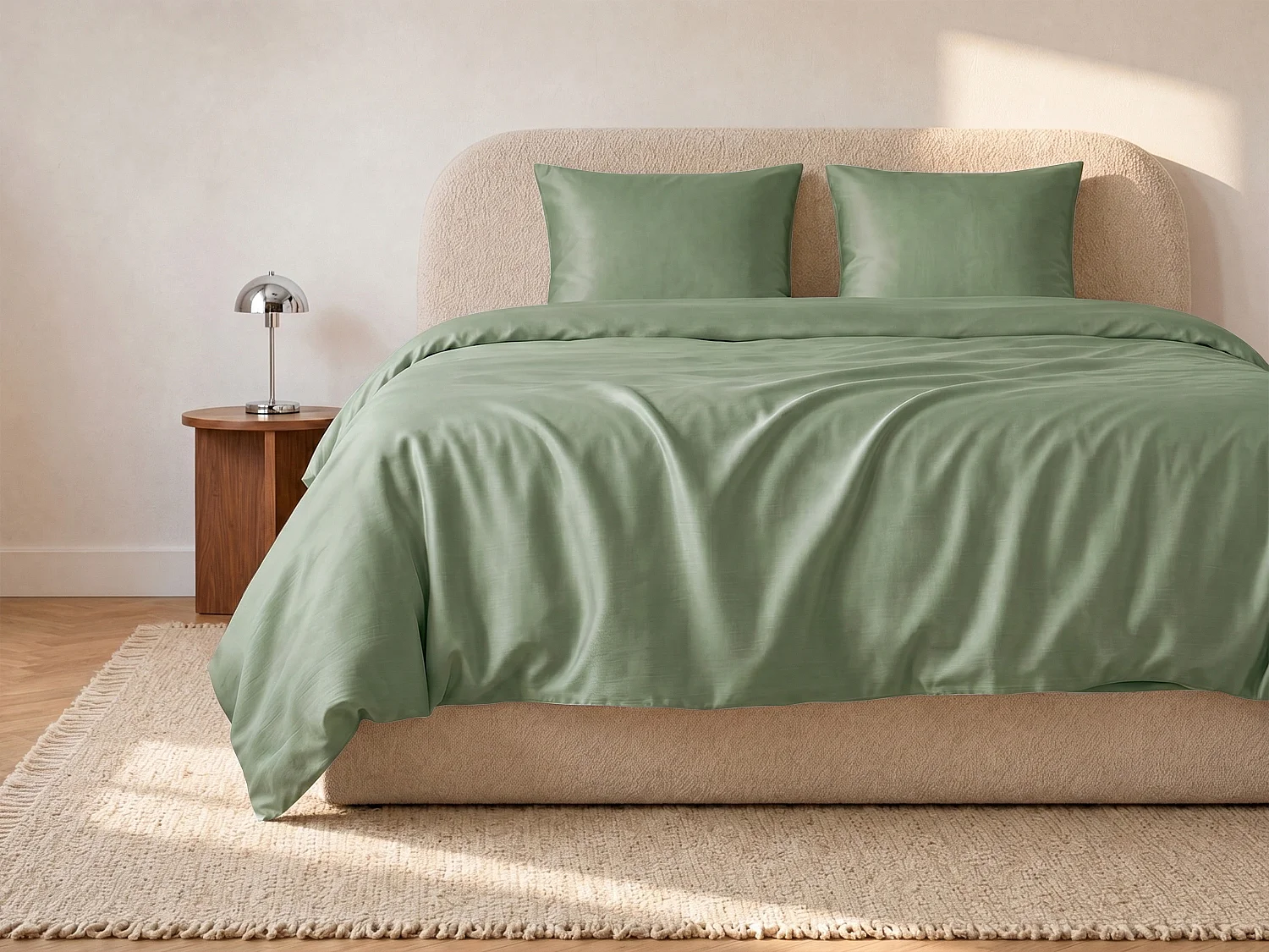Bettwäsche-Set Baumwollsatin 240x260cm 108 Fäden/cm² Grün