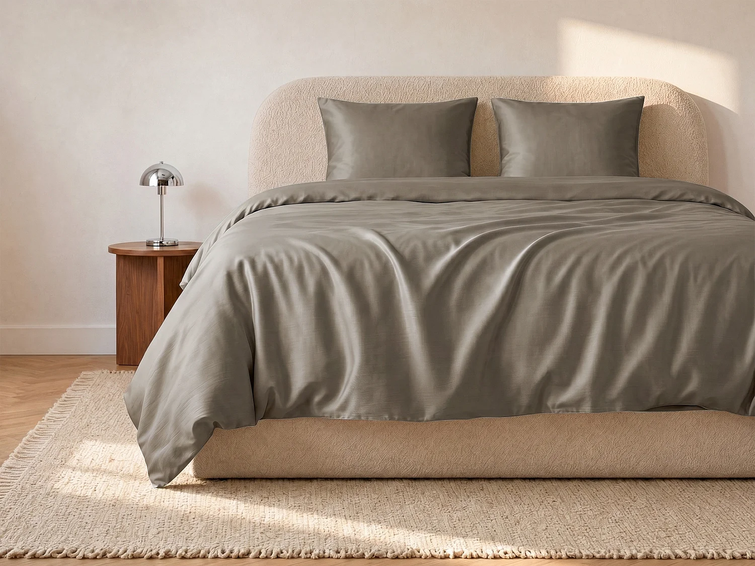 Bettwäsche Baumwollsatin 220x240 cm 108 Fäden/cm² Taupe